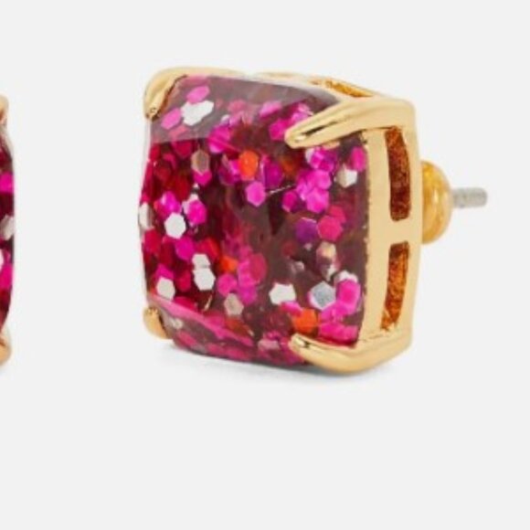 kate spade Pink Sparkle Square Stud Earrings - Picture 5 of 5